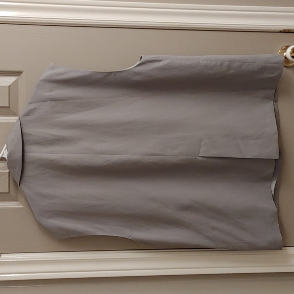 NWT Zara Gray Linen Blend Vest/ Waistcoat Size XL - Picture 8 of 14